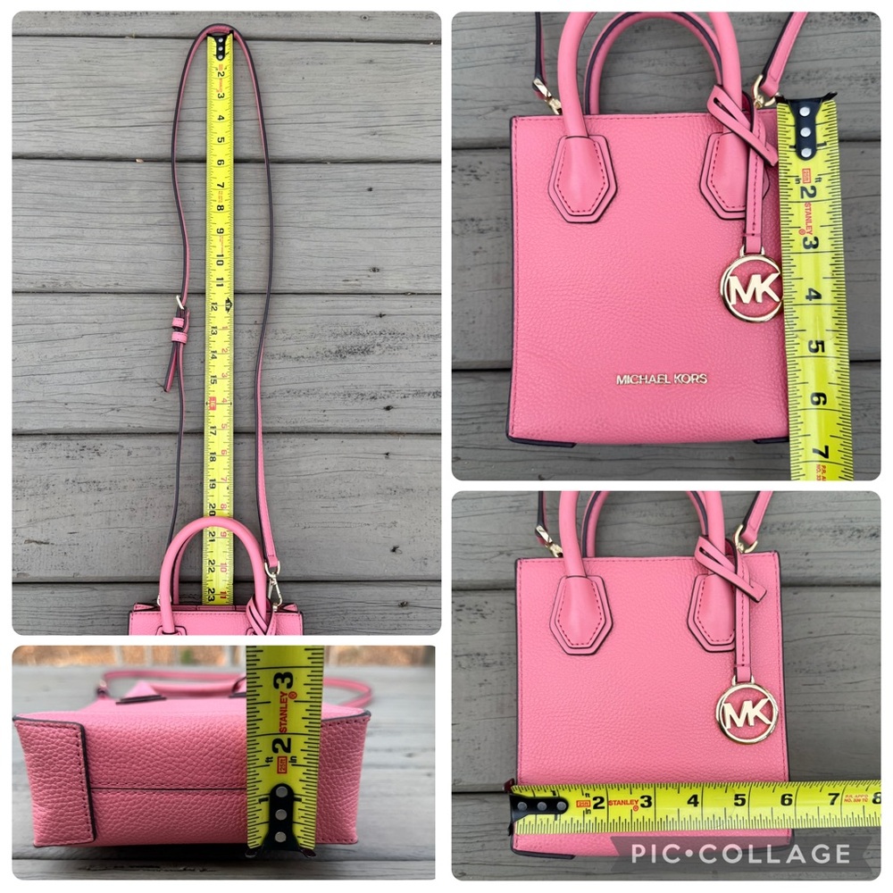 Michael Kors Mercer Crossbody Bag Purse in Tea Rose Pink Leather - Picture 16 of 16